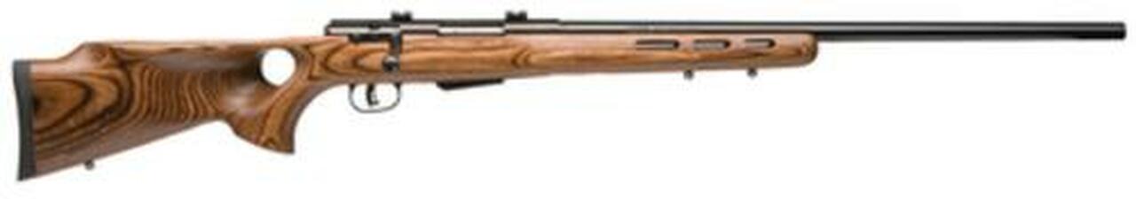 Savage Model 25 Lightweight Varminter T .204 Ruger 24 Inch Barrel Satin Blue Finish Detachable Box Magazine Brown Laminate Thumbhole Stock 4 Round