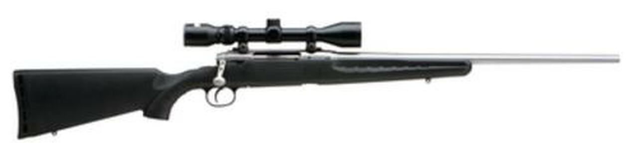 Savage Axis XP .22-250 Remington 22 Inch Stainless Steel Barrel High Luster Finish Black Synthetic Stock 4 Rounds Includes 3-9X40mm Riflescope Mounted