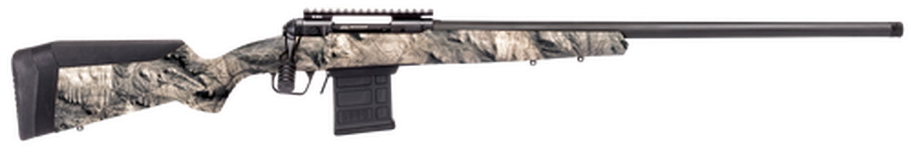 Savage 110 Ridge Warrior Bolt 308 Win, 24" Barrel, Accustock Mossy Oak Overwatch Stock Gunsmoke Gray PVD, 10rd