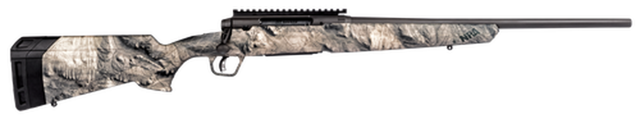 Savage Axis II 25-06 Rem, 20" Barrel, Synthetic Mossy Oak Overwatch Stock Gunsmoke Gray PVD, 4rd