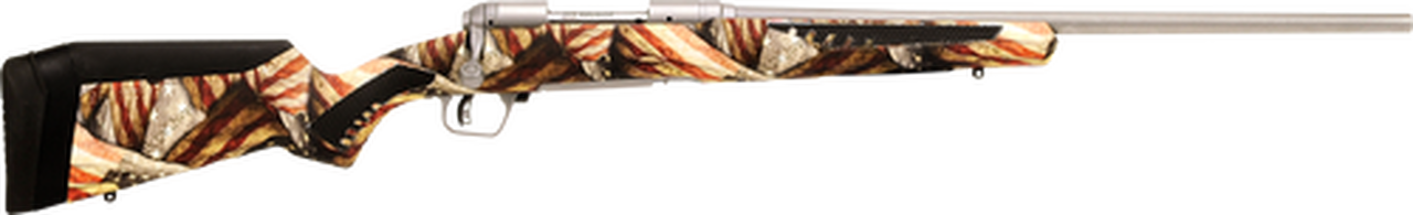 Savage 10/110 Storm .270 Win, 22" Barrel, Accufit American Flag Stock. Stainless Steel, 4rd