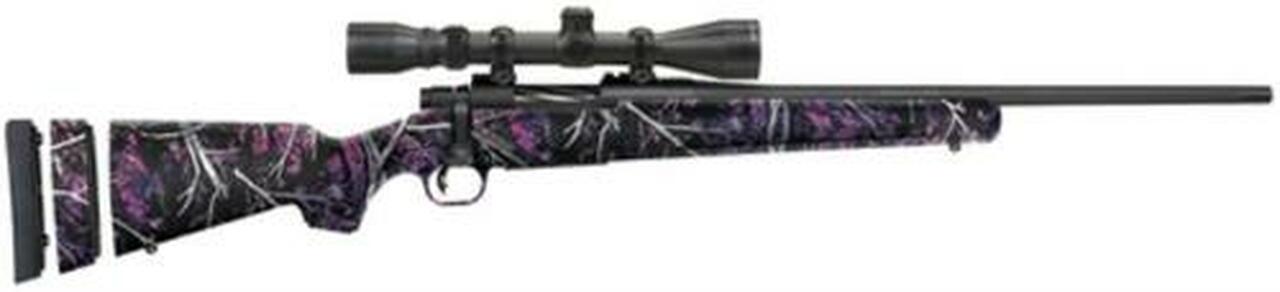 Mossberg Patriot Super Bantam 7mm-08 Remington 20" Fluted Barrel Matte Blue Finish Adjustable LOP Muddy Girl Camouflage Synthetic Stock 5rd With 3-9x40mm Riflescope