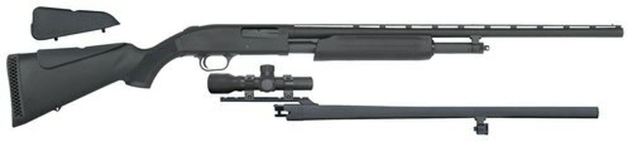 Mossberg 500 Field/Deer Pump 20 Ga, 24"/26" Barrel, 2.5x20mm Dead Ringer, Black, Blued, 5rd