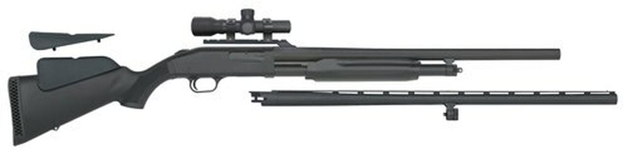 Mossberg 500 Field/Deer Pump 12 Ga, 24"/28" Barrel, 2.5x20mm Dead Ringer, Black, Blued, 5rd