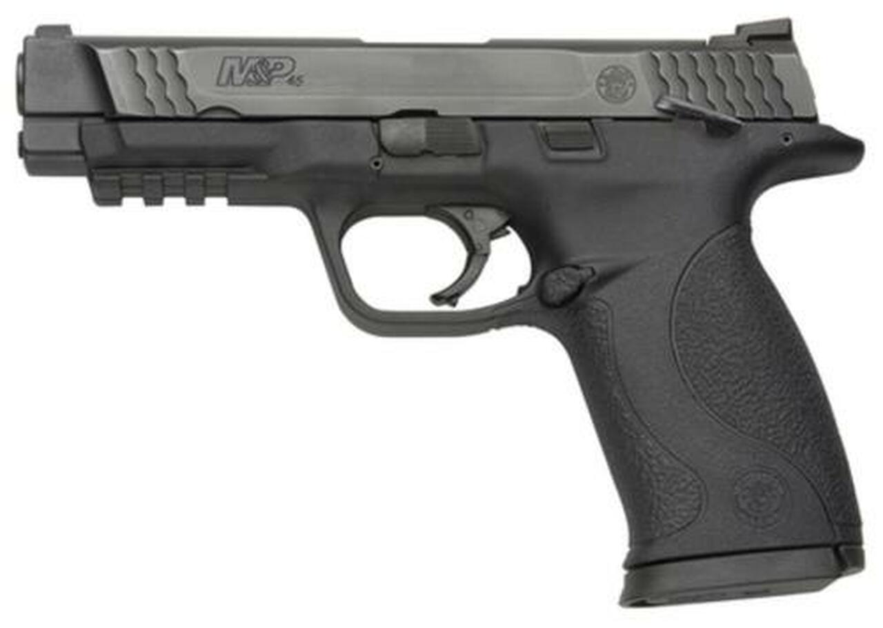 Smith & Wesson, M&P, Full Size, 45ACP, Striker Fired, 4.5" Barrel, Polymer Frame, Black, Low Profile Carry Sights, 10Rd, 2 Magazines, Ambidextrous Safety