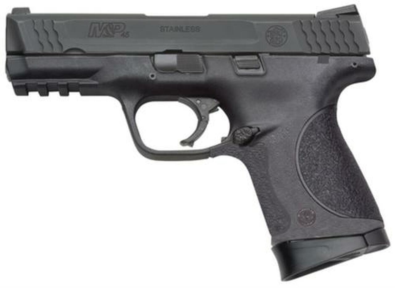 Smith &amp; Wesson, M&amp;P, Compact, 45ACP, 4" Barrel, Polymer Frame, Black, Low Profile Carry Sights, 8rd, 2 Magazines, Manual Thumb Safety