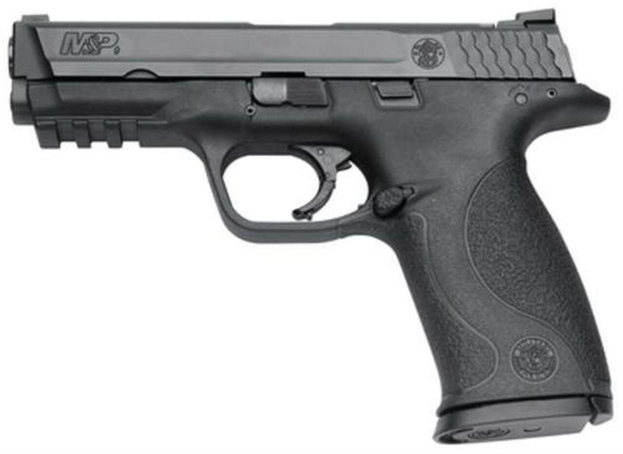 Smith &amp; Wesson M&amp;P Full Size 9mm, 4.25" Barrel, Black Melonite Finish, 10 Pound Trigger White Dot Sights With Mag Safety 10 Round - Ma Compliant