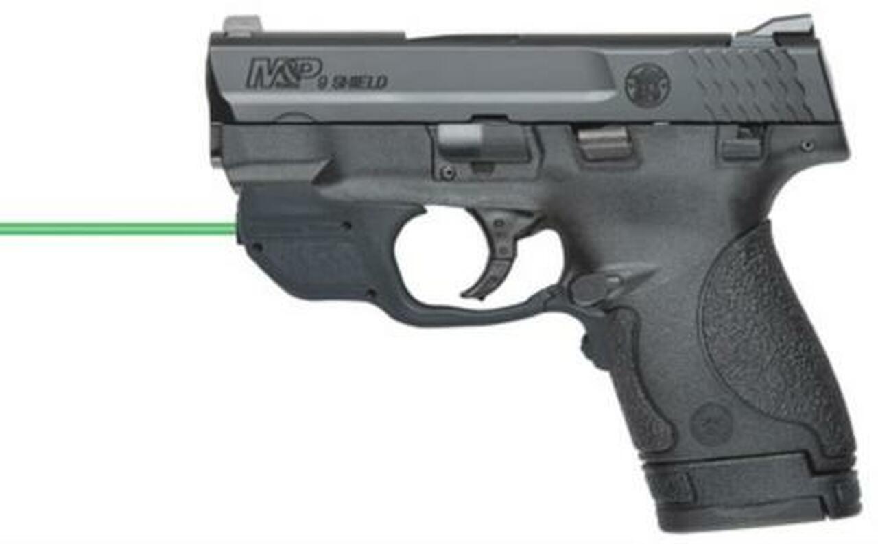 Smith &amp; Wesson, M&amp;P Shield, Semi-automatic, Striker Fired, Compact, 40 S&amp;W, 3" Barrel, Polymer Frame, Black,Wgite Dot Front and Low Profile Carry Rear Sight, Crimson Trace Green Laserguard, Thumb Safety, 6Rd &amp; 7Rd, 2 Magazines