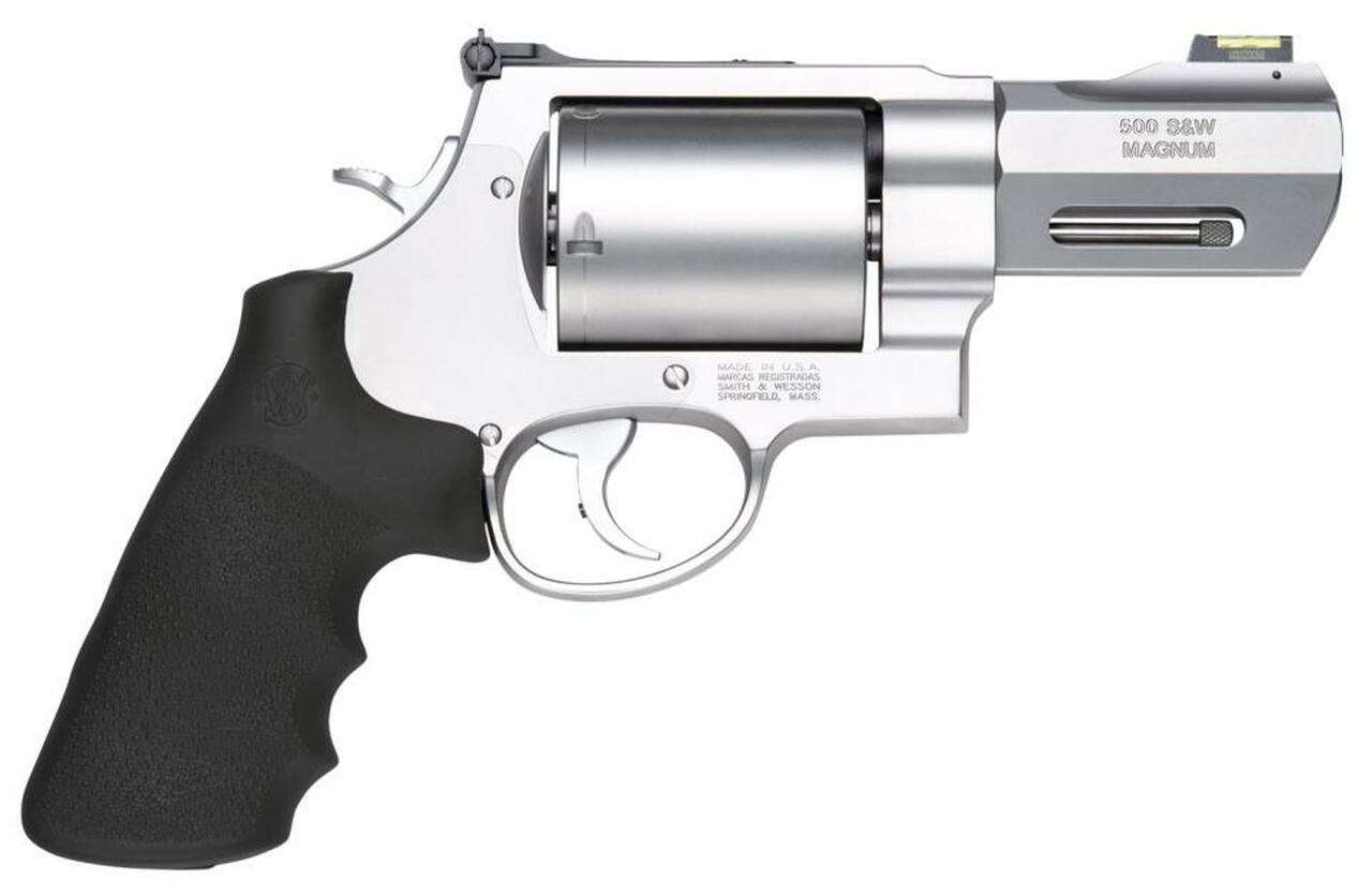 Smith &amp; Wesson 500 Performance Center 500 SW Magnum 3.5" Custom Barrel, SS Finish, Rubber Grips, Fiber Optic Front Sight, 5Rd, Unfluted Cylinder