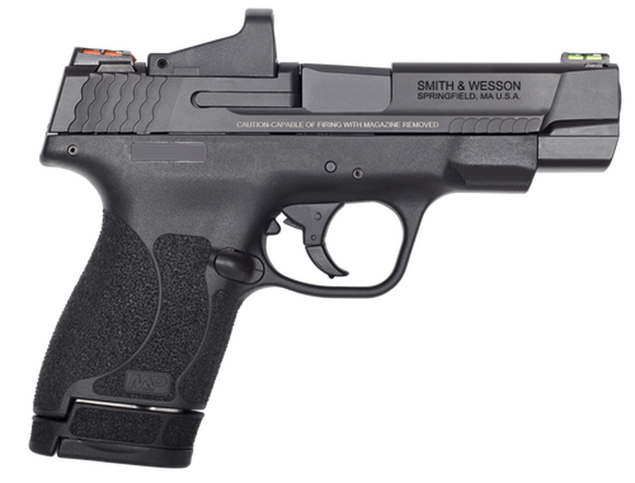 Smith &amp; Wesson Shield M2.0 Performance Center 9mm Double 4" Barrel, Black Polymer Grip/Frame Black Armornite Stainless Steel Slide, 7rd/8rd