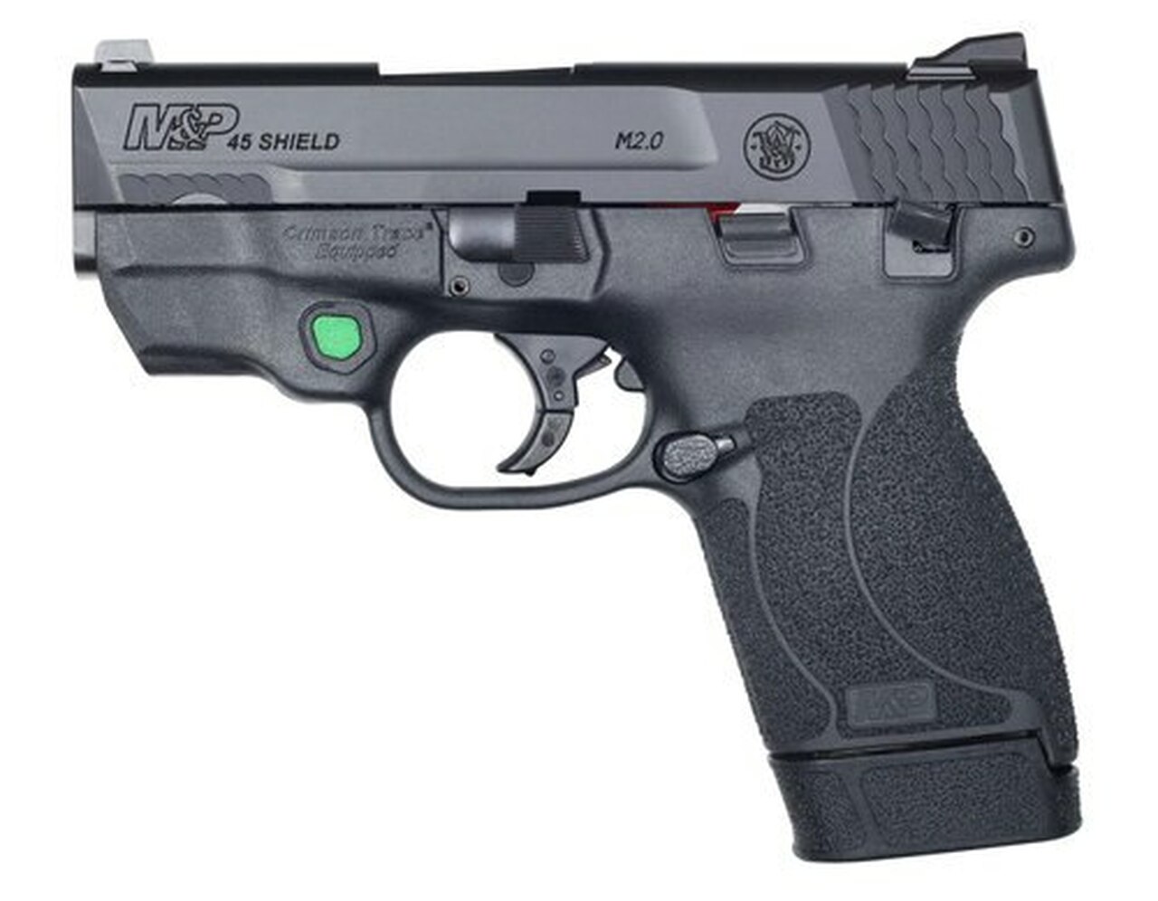 Smith &amp; Wesson M&amp;P45 Shield M2.0 45 ACP, 3.3", Crimson Trace Green, 7rd