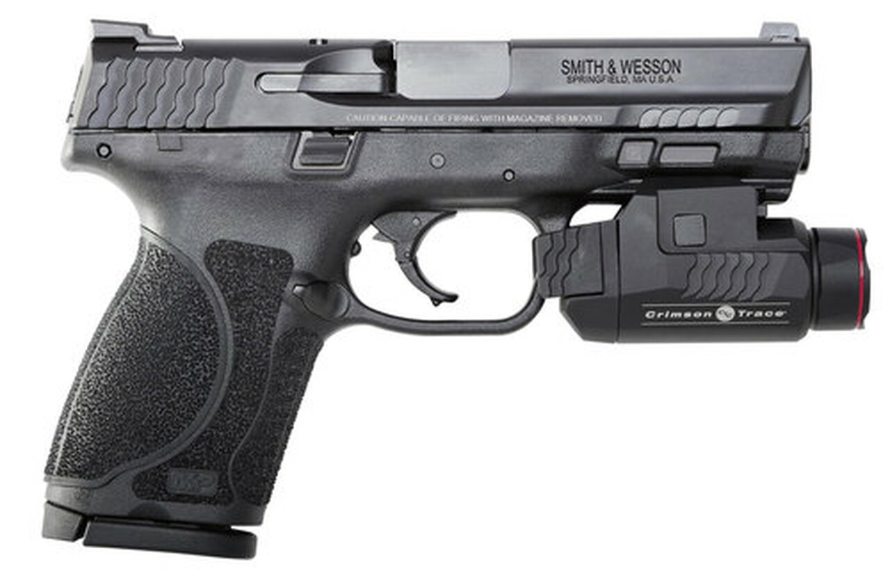 Smith & Wesson M&P M2.0 Compact, 9mm, 4", 15rd, Crimson Trace Rail Master, Manual Safety, Black
