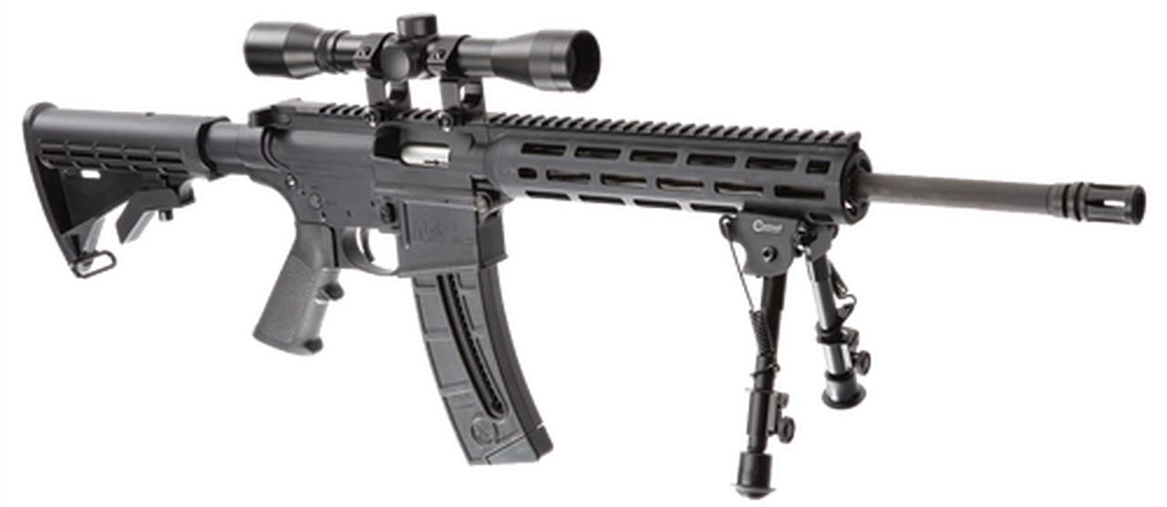 Smith & Wesson M&P15-22 Sport II 22 LR, 16.5" Barrel, 4X32 Scope, Caldwell XLA Bipod, M-Lok, 10rd, CA Compliant