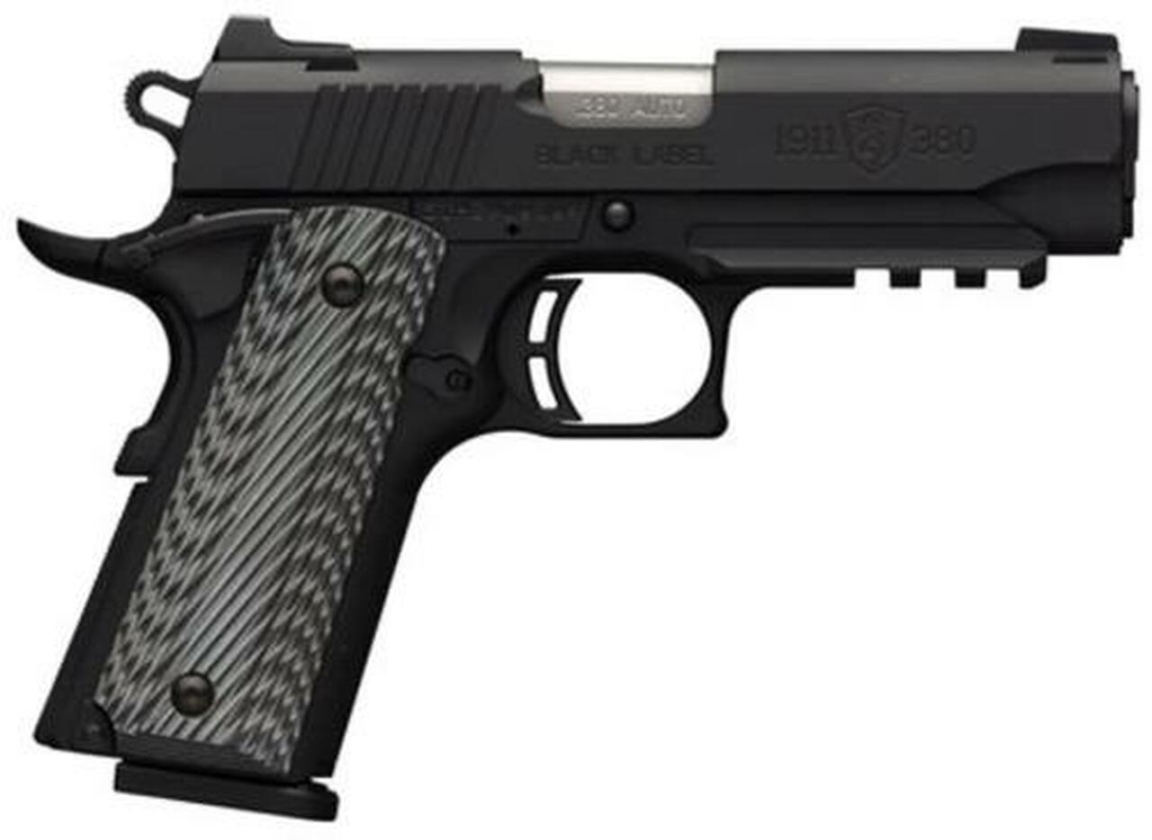 Browning 1911-380 .380 ACP, 3.62", Black/Gray G10 Grip, Black Stainless Steel,, rd , 8 rd