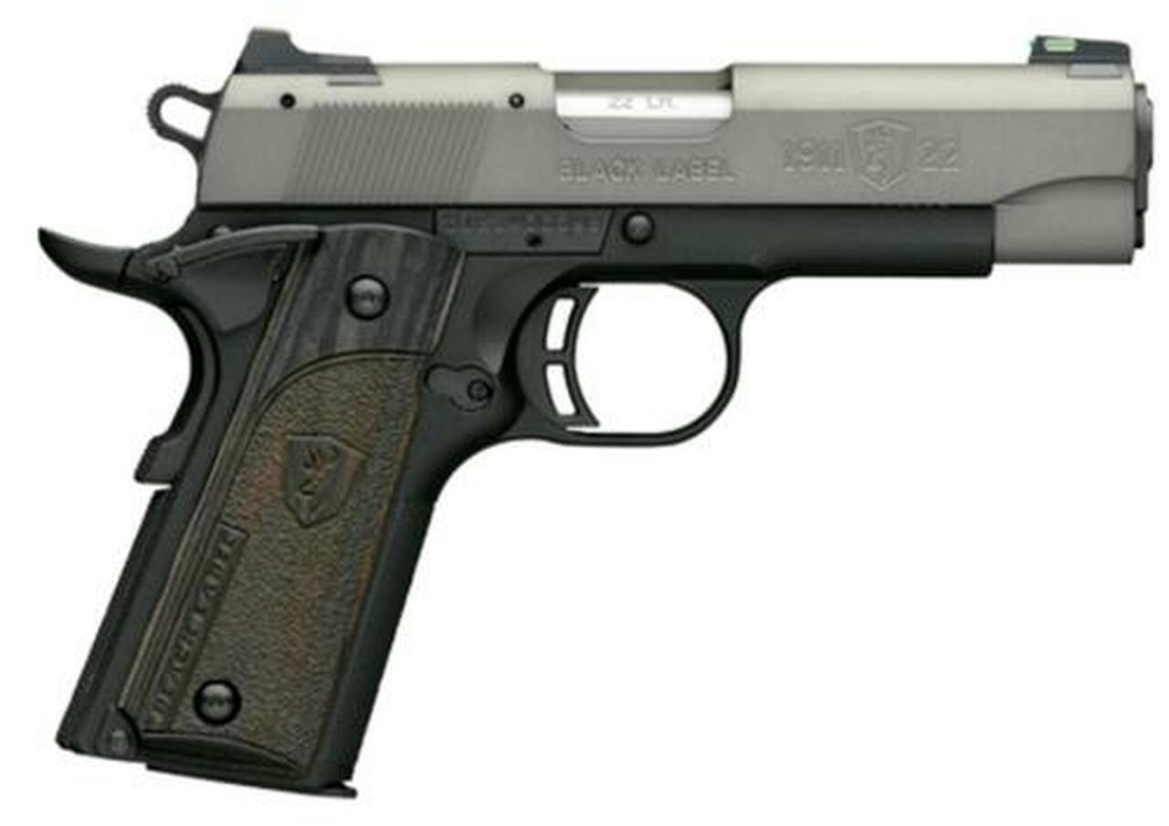 Browning Black Label Gray Compact 1911, 22LR, 4.25", 10rd, Combat Sights