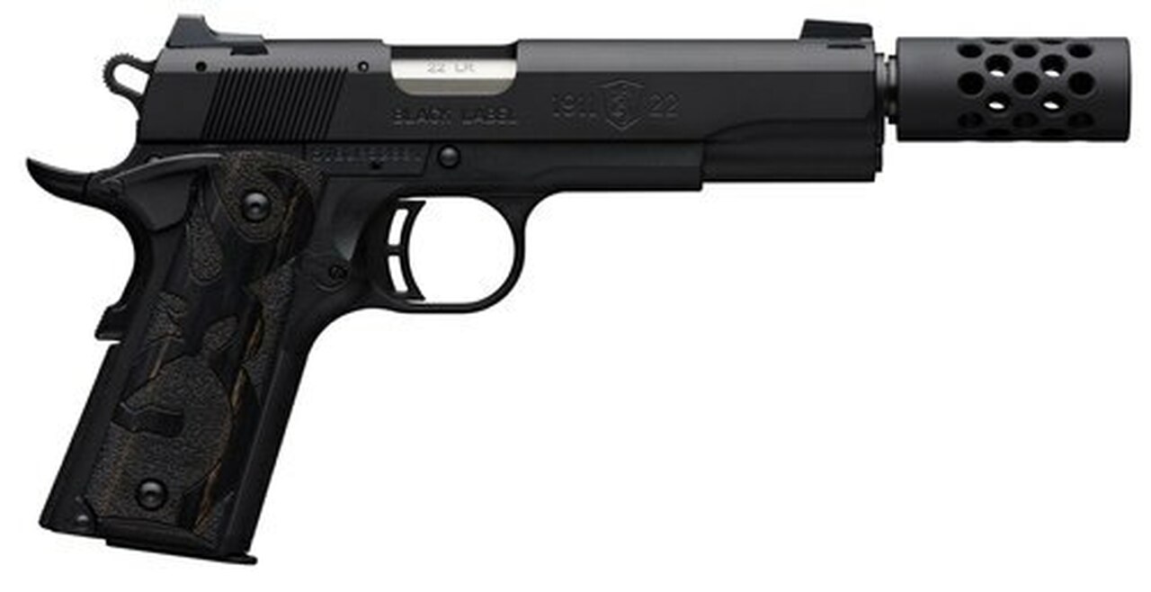 Browning 1911 Black Label 22 LR, 3-Dot Sight, 4 7/8" Barrel, Suppressor Ready