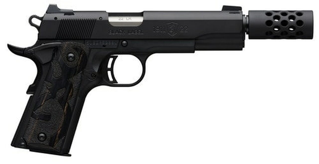 Browning 1911 Black Label 22 LR, 3-Dot Sight, 4.25" Barrel, Suppressor Ready