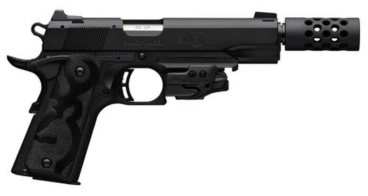 Browning 1911 Black Label Crimson Trace Laser 22 LR, 4 7/8" Barrel, Suppressor Ready