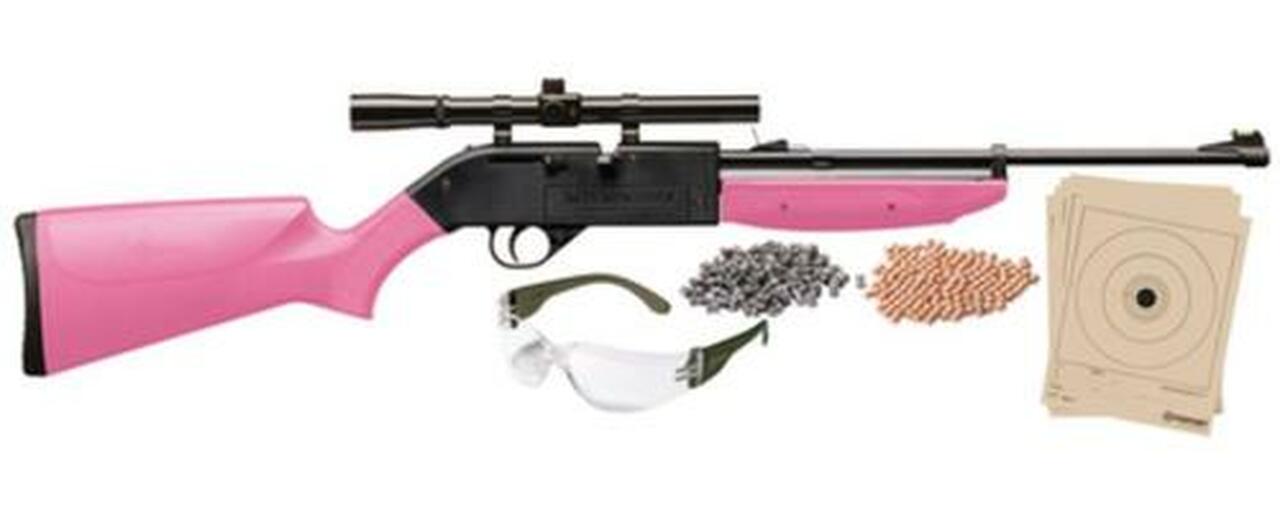 Crosman Air Guns Model 760 Pumpmaster Kit 177 Caliber Pink Stock and Forend with 4x15mm Scope
