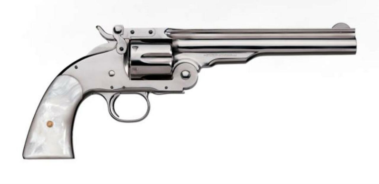 Uberti No. 3 2nd Model Top Break Nickel Finish Pearl Grip .45 Colt 7"