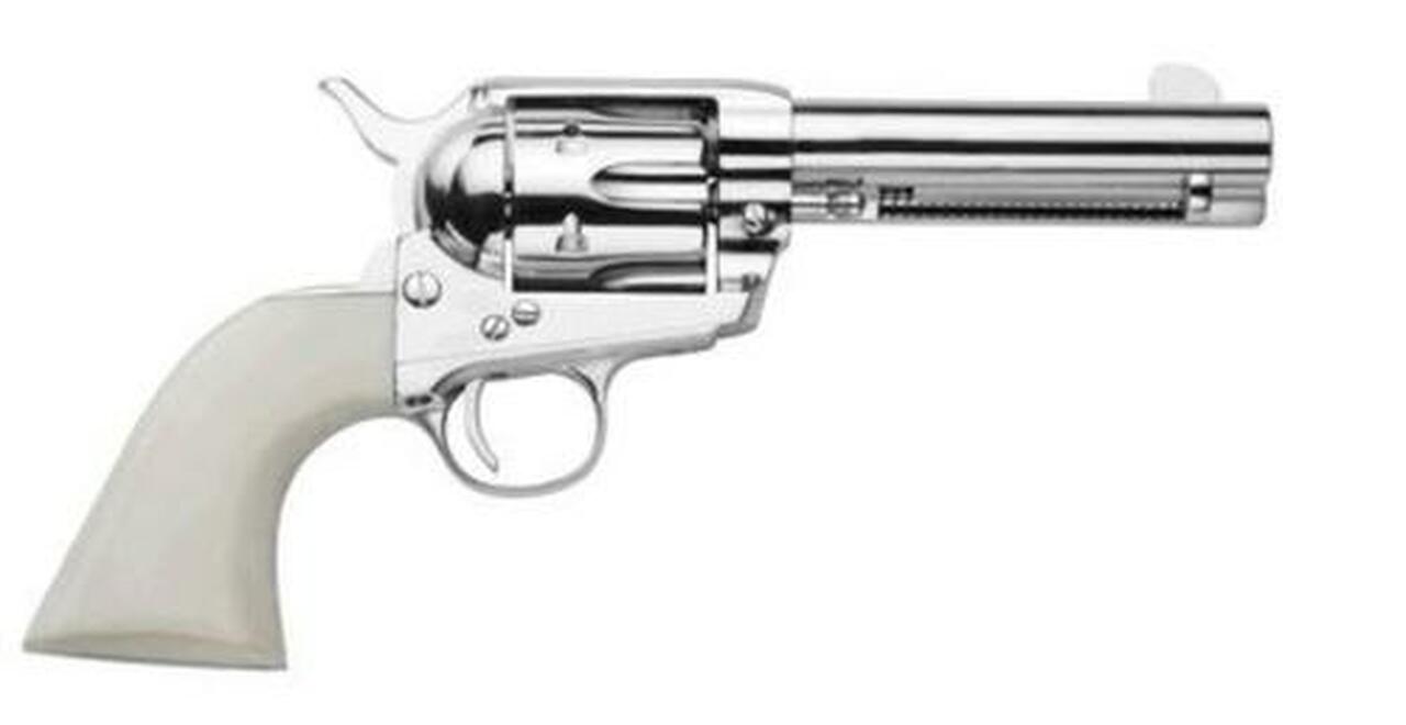 Traditions 1873 Single Action Revolver, .357 Mag/.38 Special, 4.75", Nickel/White Grips