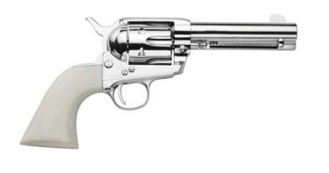 Traditions Frontier 1873 Revolver, .45 Colt, 5.5", Nickel, Whte PVC Grips