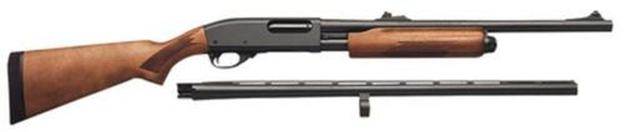 Remington 870 Express Combo, Pump, 20 Ga, 3" Chamber, 20" &amp; 26" Barrels, Black, Wood Stock, 4Rd