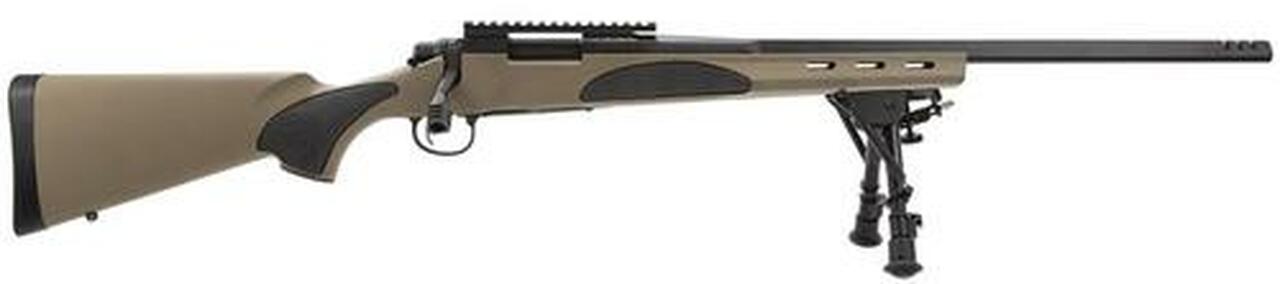 Remington 700 VTR, Bolt Action, 22-250 Remington, 22" Barrel, Black, Flat Dark Earth Synthetic Stock, Bi-Pod, 4Rd