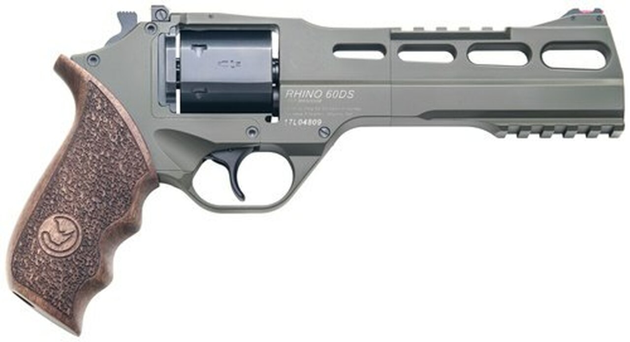 Chiappa Firearms Rhino 60DS, .357 Mag, 6" Barrel, 6rd, Walnut Grip, OD Green
