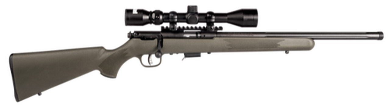 Savage 93R17 FVXP 17 HMR, 18" Threaded Fluted Heavy Barrel, Bushnell 3-9x40, OD Green Stock, 5rd Mag