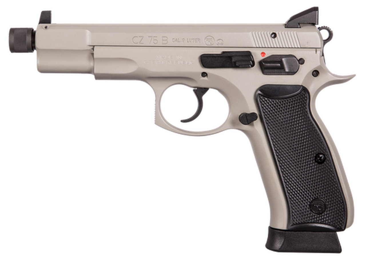 CZ 75 Omega 9mm, 5.2" Barrel, Black Polymer Grip Gray, 10rd
