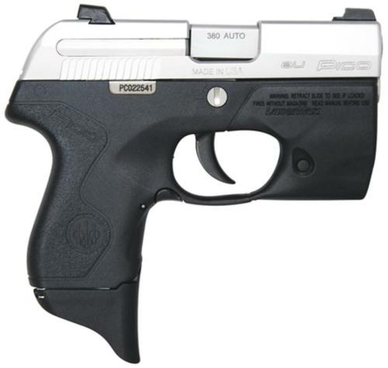 Beretta Pico Inox 380 2.7" Barrel, Lasermax Light Grip Frame Double 6 Rd Mag