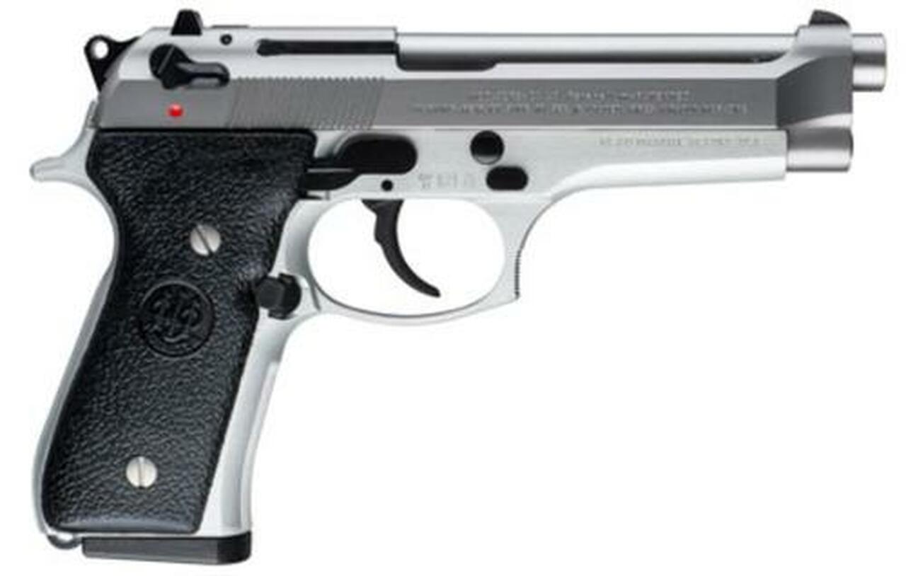 Beretta, 92FS, Semi-Automatic, 9mm, 4.9" Barrel, Alloy Frame, Stainless Finish, 2 Magazines, 10 Rounds