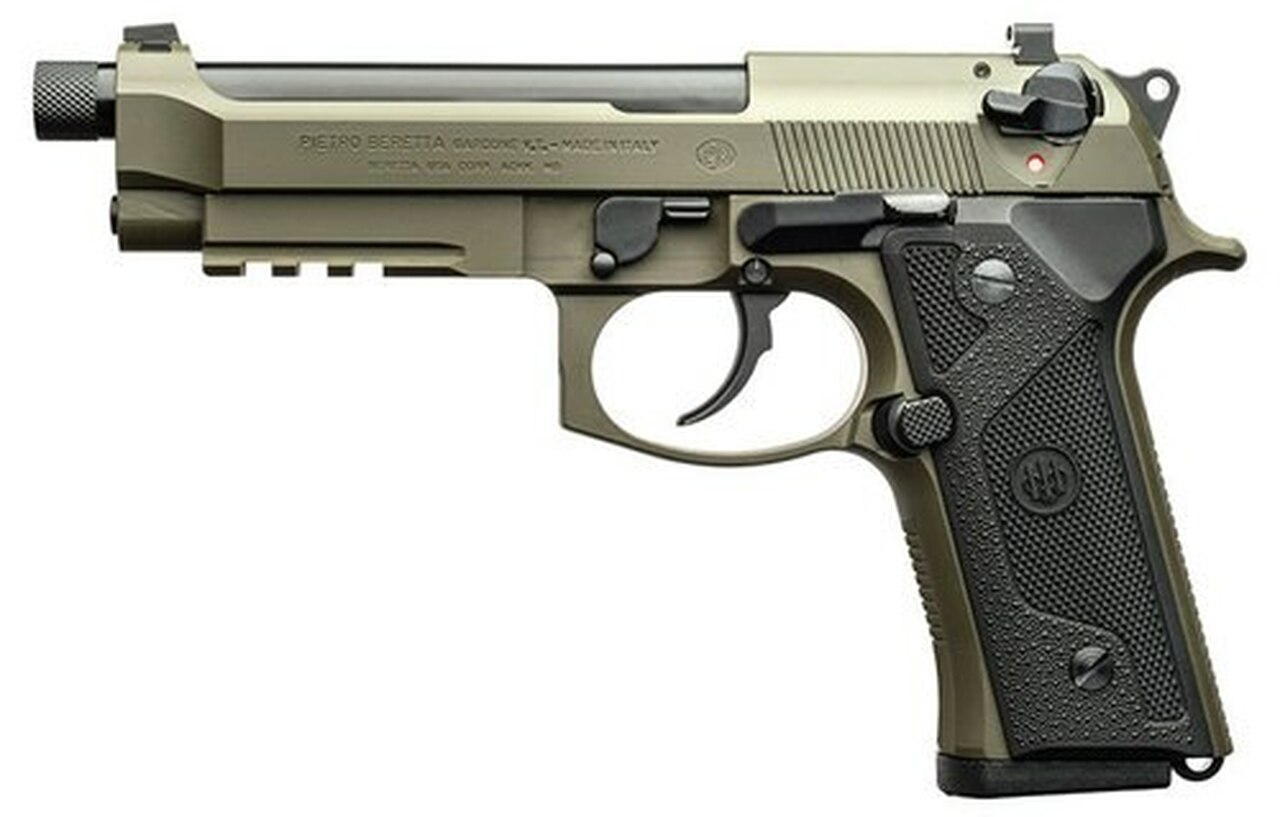 Beretta M9A3, 9mm, 5.1" Barrel, 10rd, Night Sights, Green Steel