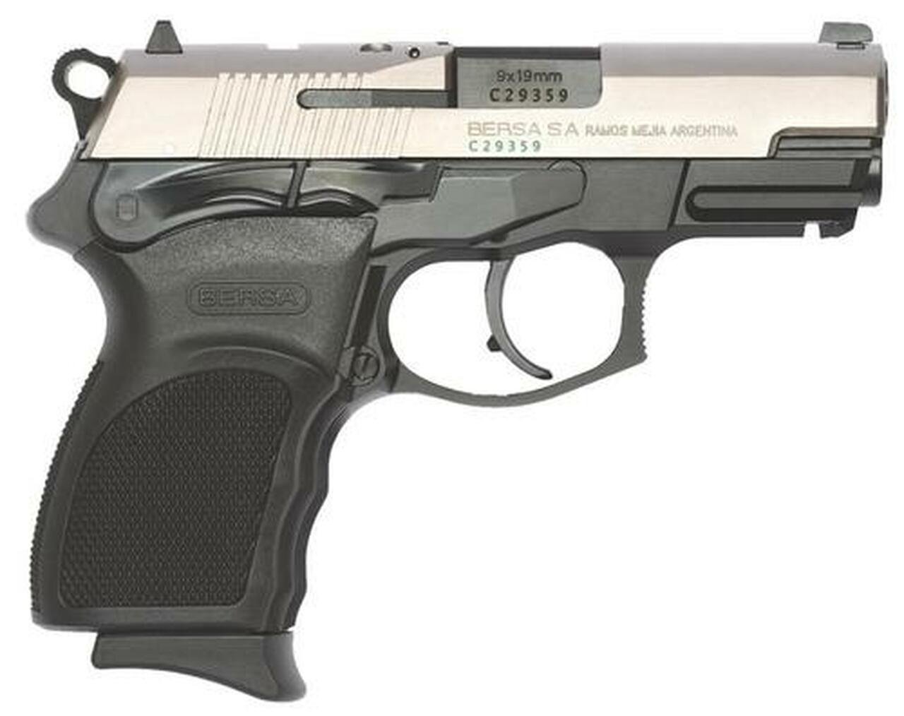 Bersa Thunder Pro Ultra Compact DA/SA 9mm 3.3" Barrel, Poly Grip Black/Nickel, 10rd