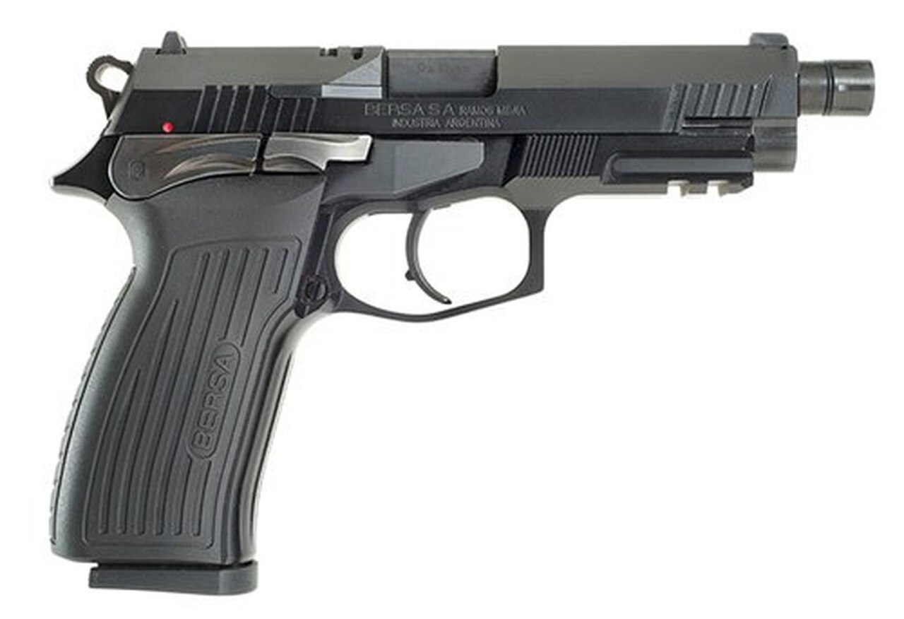Bersa TPR 9mm, 5" Barrel, Black, Aluminum Alloy Frame, Black Steel Slide, 17rd