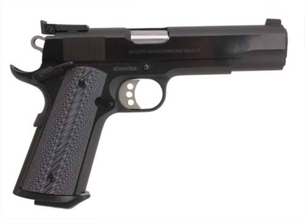 Colt Mfg 1911 Special Combat Government Single 45 Automatic Colt Pistol, 5", Black/Silver Grips, Blued