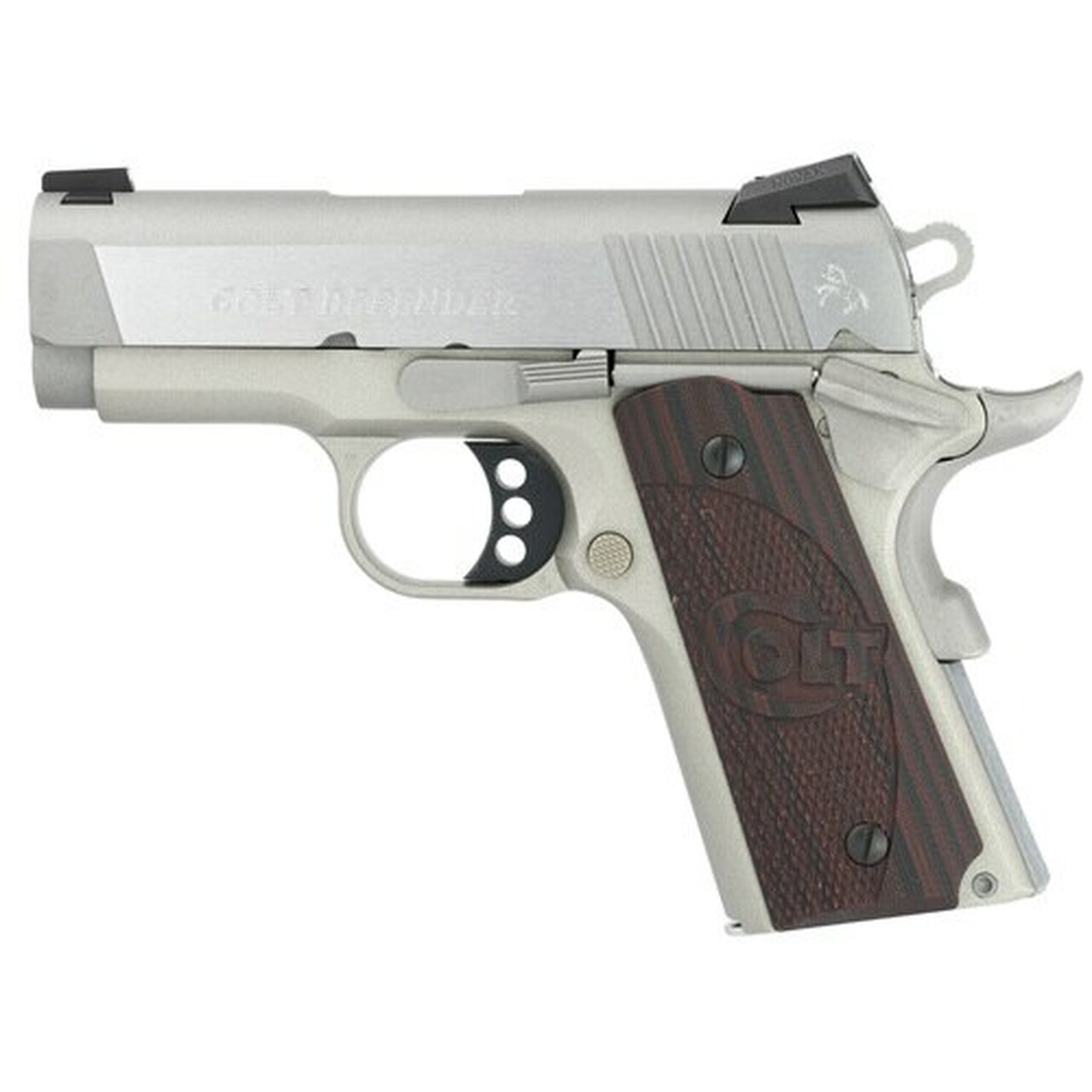 Colt Defender 45 ACP SS, 3" Barrel, Black Cherry G10 Grips, Stainless, 7rd