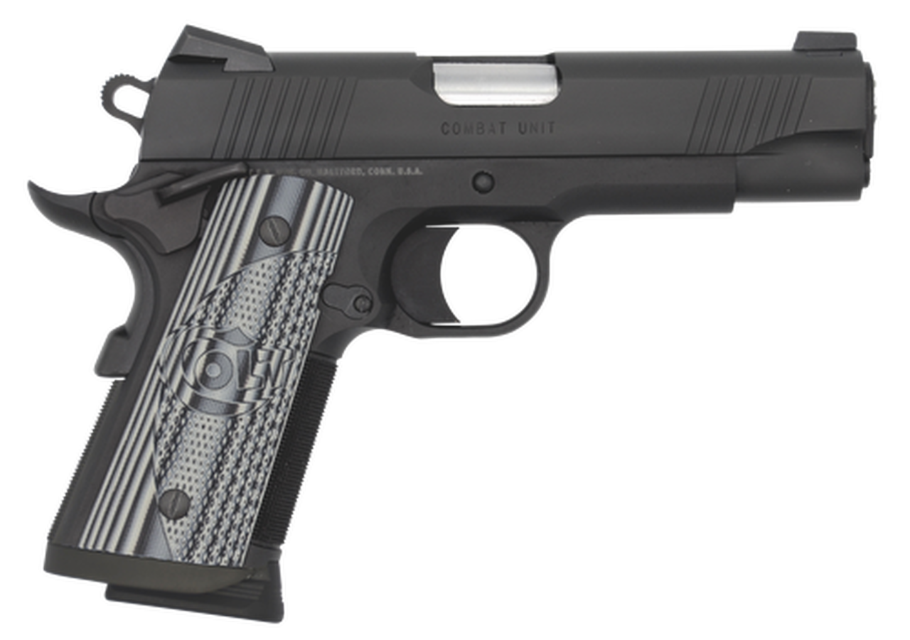 Colt CCU Concealed Carry 45 ACP, 4.25" Barrel, G10 Grips, Novak Sights, Black DLC, 7rd