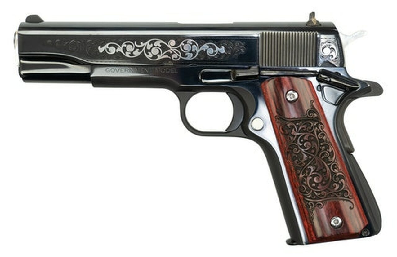Colt 1911 Series 70 .45 ACP Gustave Young Engravers Series, 1 of 525, 5" Barrel, Rosewood Grips, Engraved Slide, 8rd