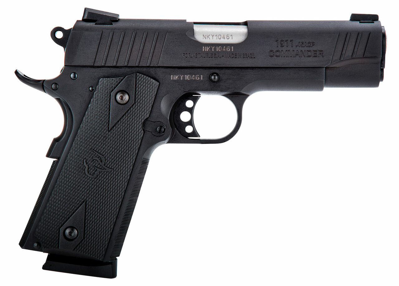 Taurus 1911 CB Commander 45 ACP, 4.2" Barrel, Black Polymer Grips, 8rd Mag