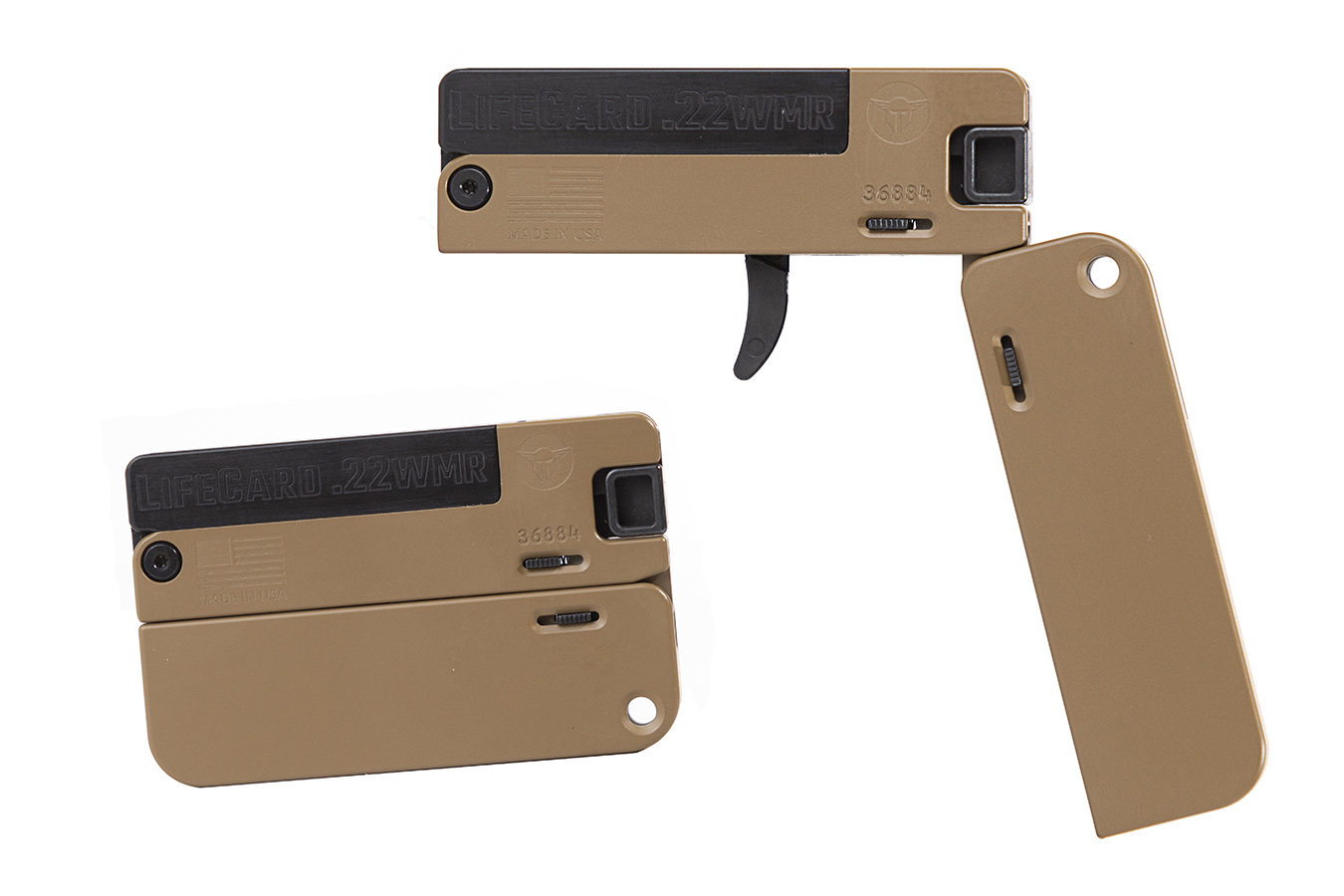 Lifecard 22WMR Folding Single-Shot Pistol with Barrett Brown Finish