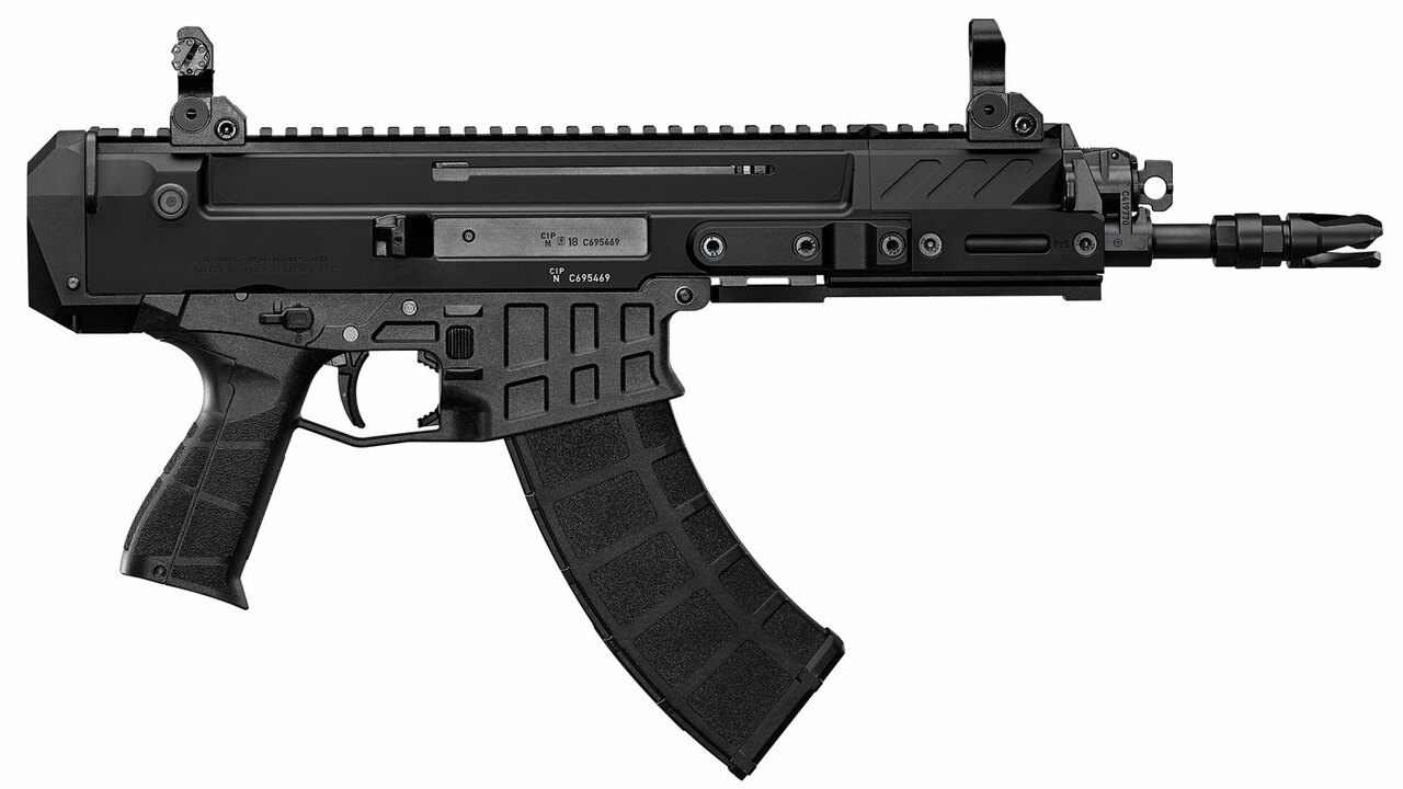 CZ Bren 2 MS AR Pistol 7.62x39mm, 11.14" Barrel, Folding Sights, Black, 30rd