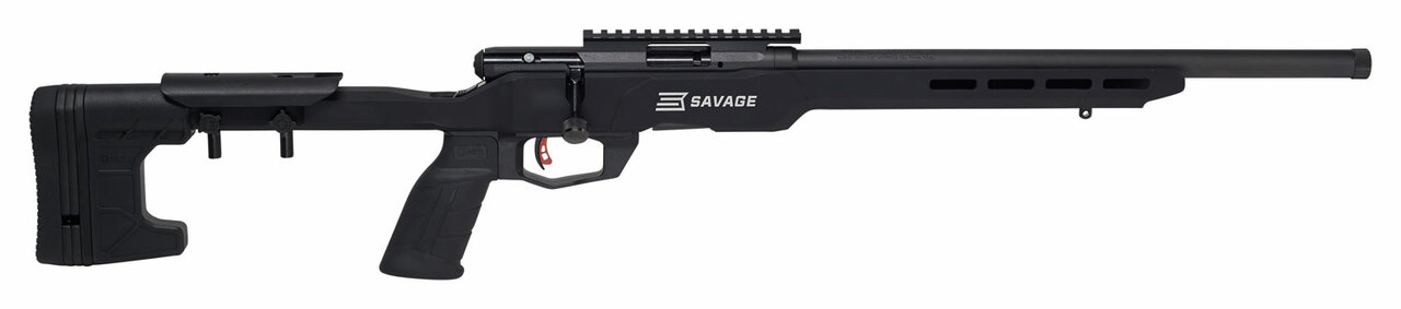 Savage B22 Magnum Precision, 22 WMR, 18" Threaded Barrel, Black Color, Black MDT Chassis, 10Rd, Detachable Box Magazine, AccuTrigger