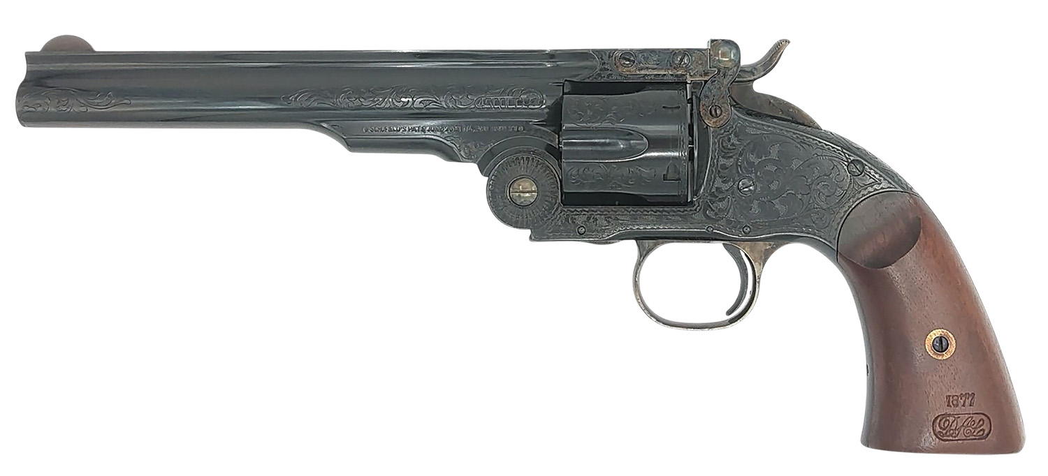 Taylors and Company Schofield .44-40 Win 7″ 6rd Blued Engraved
