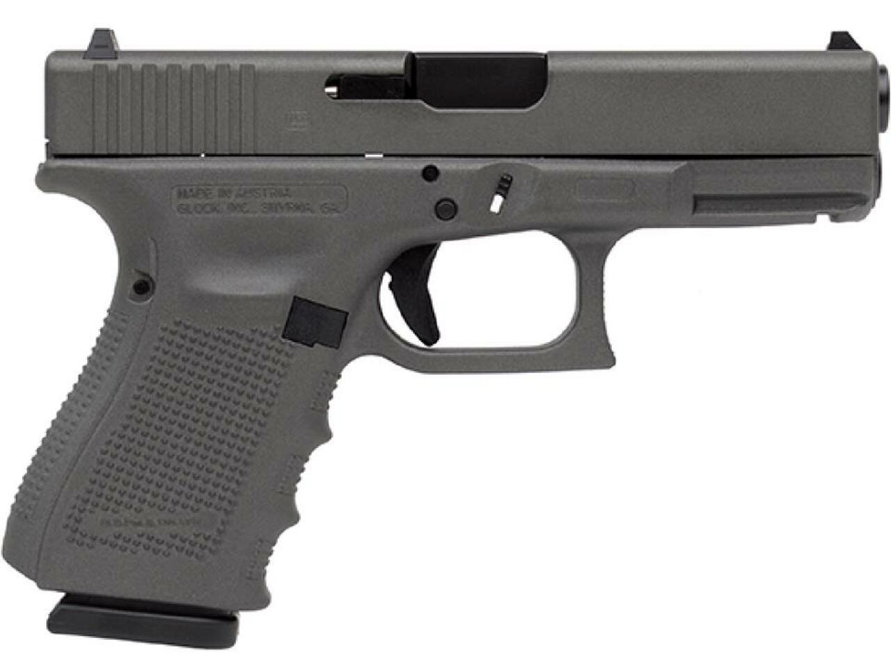 Glock 19 Gen4 9mm, 4" Barrel, Tungsten Gray Cerakote, 15rd Mag