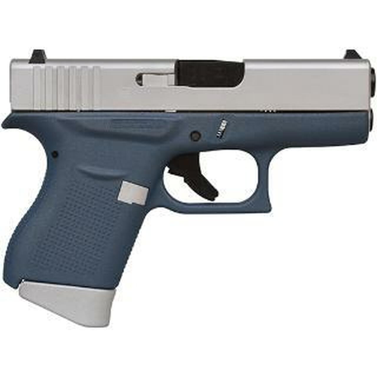 Glock G43 9mm, 3.39", 6rd, Fixed Sights, Blue/Aluminum Finish