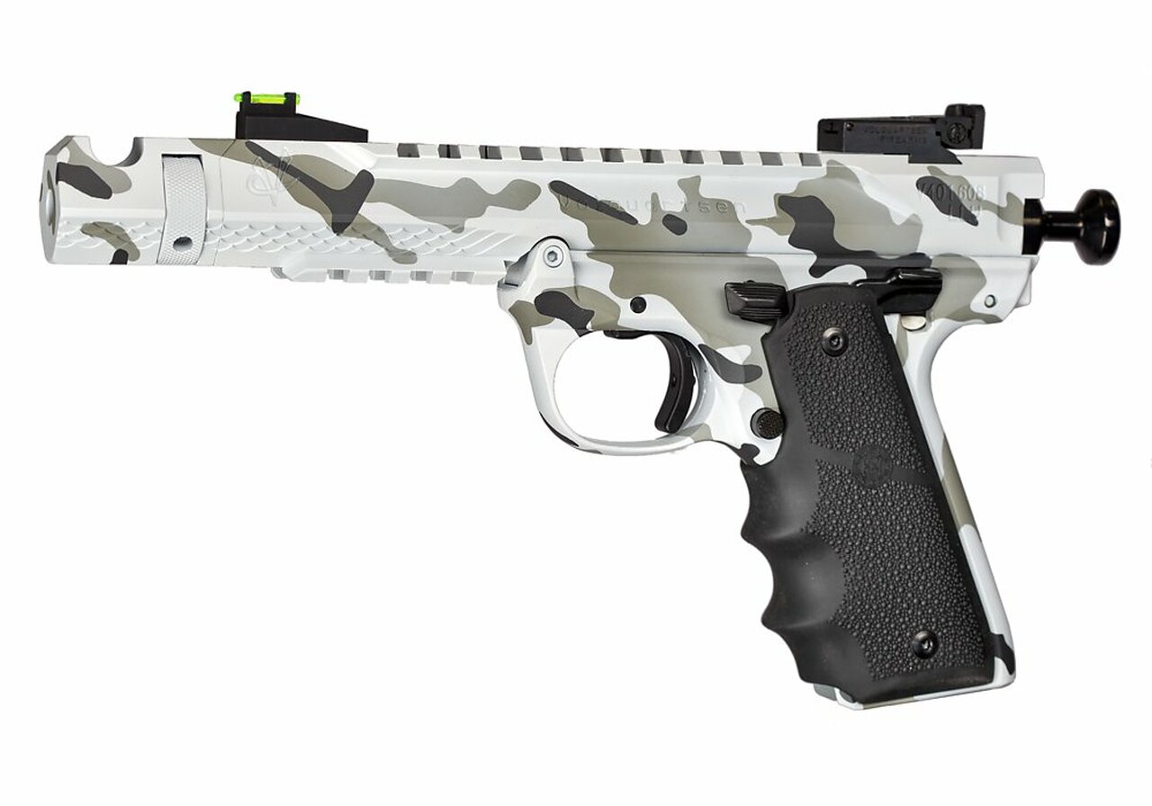 Volquartsen Black Mamba .22 LR, 4.5" Barrel, Hi-Viz Front &amp; Target Rear, Arctic Camo