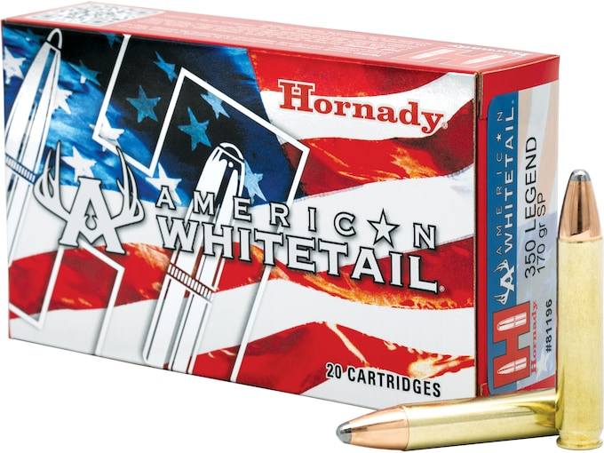 Hornady American Whitetail 350 Legend Ammo 170 Grain Hornady Interlock Jacketed Soft Point 300rounds - Best Price