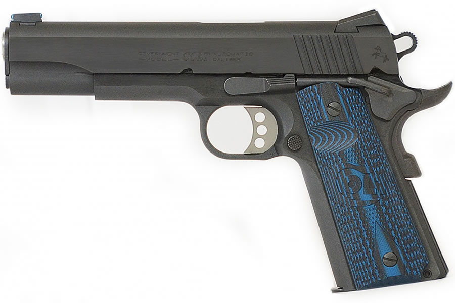 1911 Competition Pistol 45 ACP with Blue G10 Grips